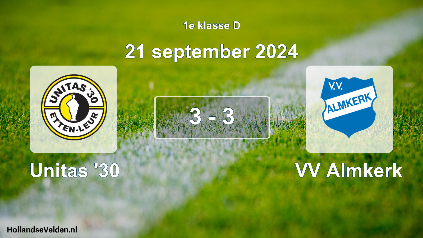 Total number of matches played: Unitas '30 - VV Almkerk 3 - 3 (21 September 2024)