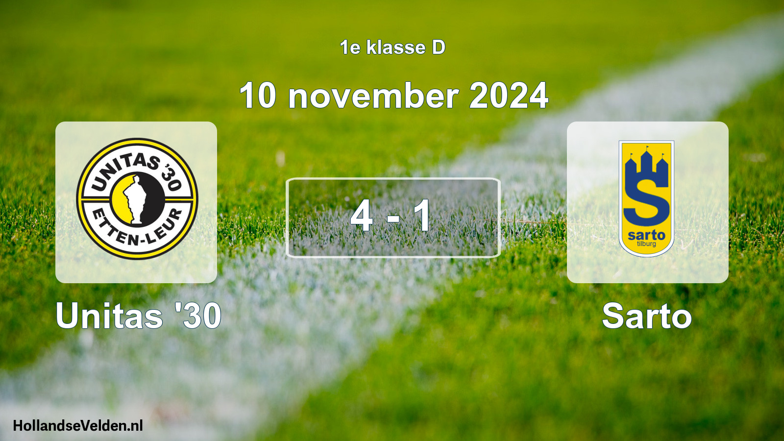 Total number of matches played: Unitas '30 - Sarto 4 - 1 (10 November 2024)