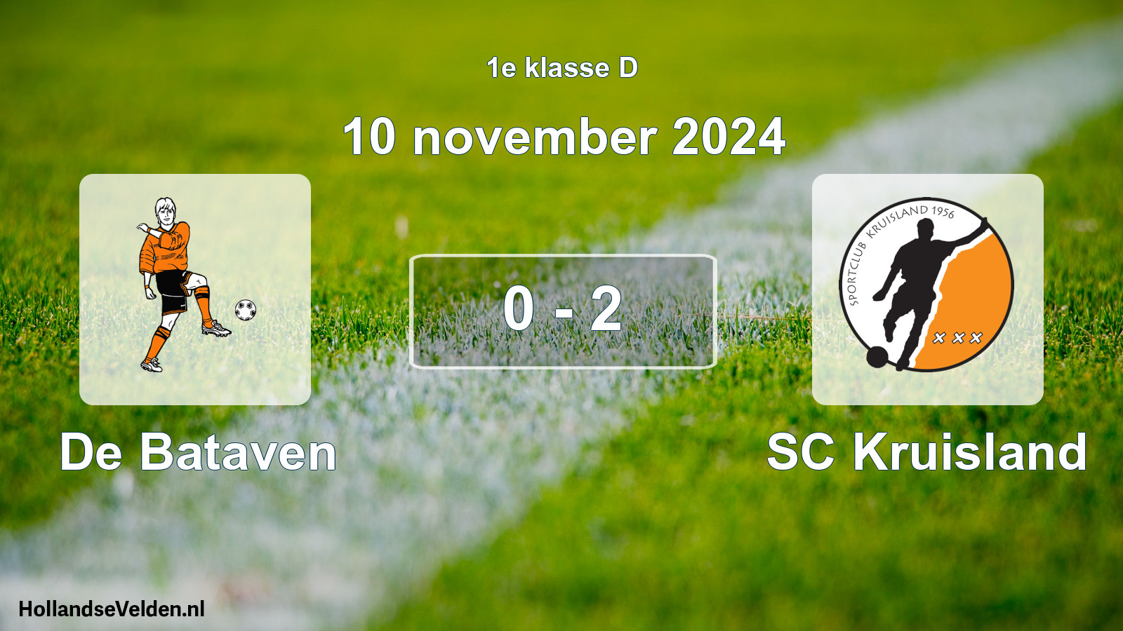 Total number of matches played: De Bataven - SC Kruisland 0 - 2 (10 November 2024)