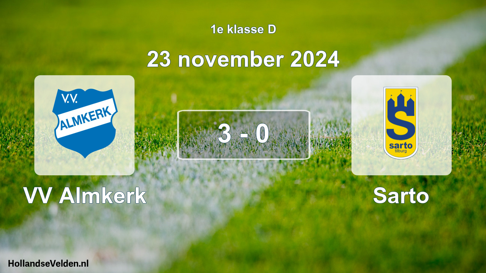 Total number of matches played: VV Almkerk - Sarto 3 - 0 (23 November 2024)