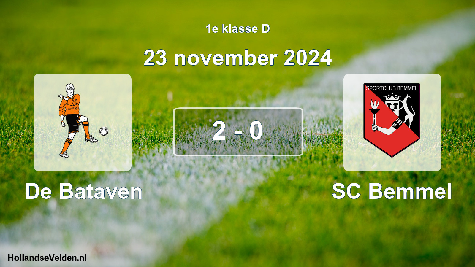 Total number of matches played: De Bataven - SC Bemmel 2 - 0 (23 November 2024)