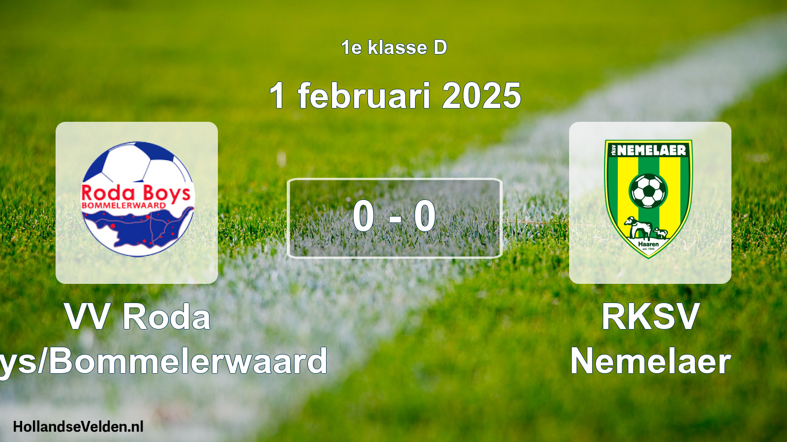 Total number of matches played: VV Roda Boys/Bommelerwaard - RKSV Nemelaer 0 - 0 (1 February 2025)