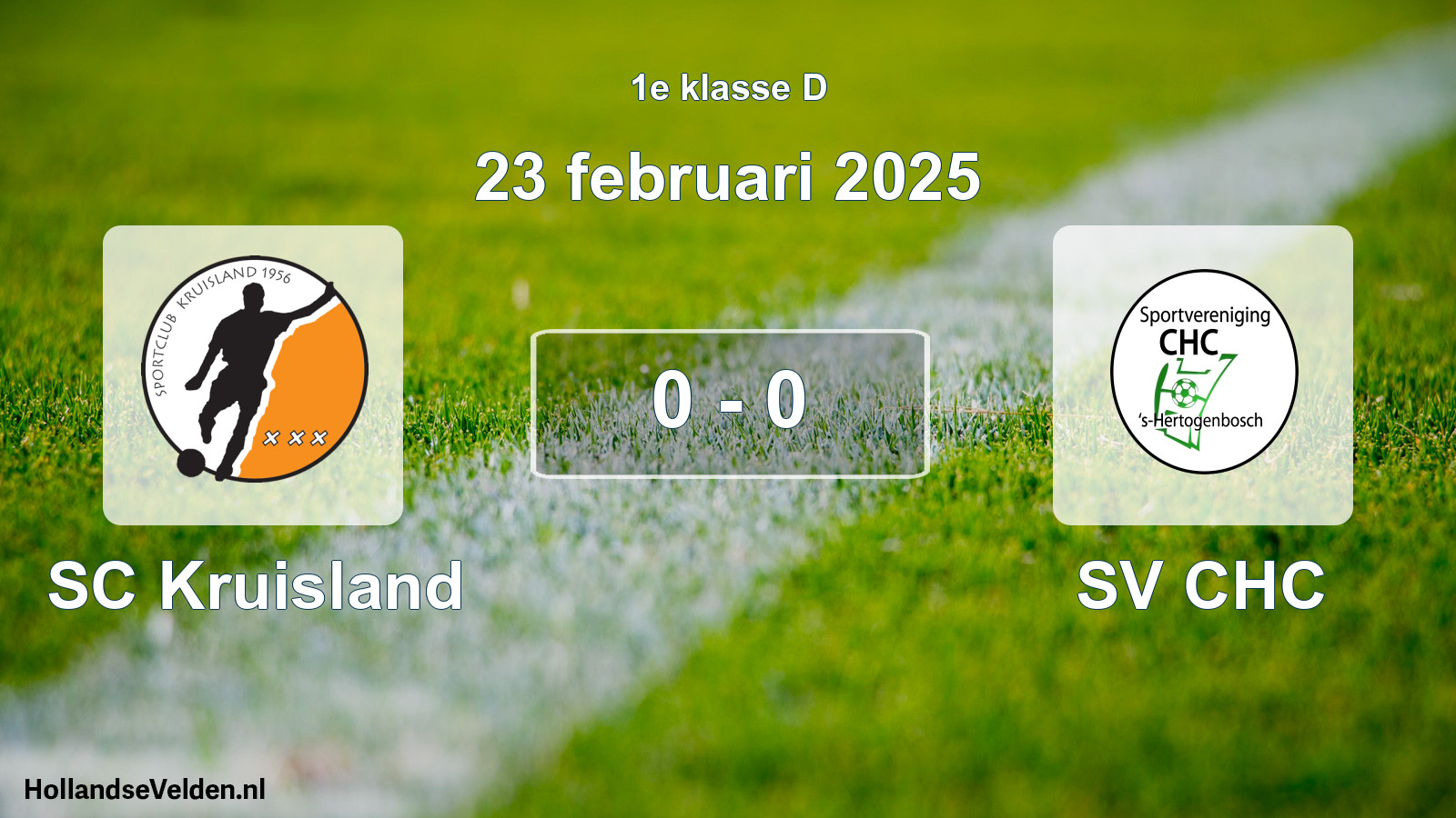 Total number of matches played: SC Kruisland - SV CHC 0 - 0 (23 February 2025)