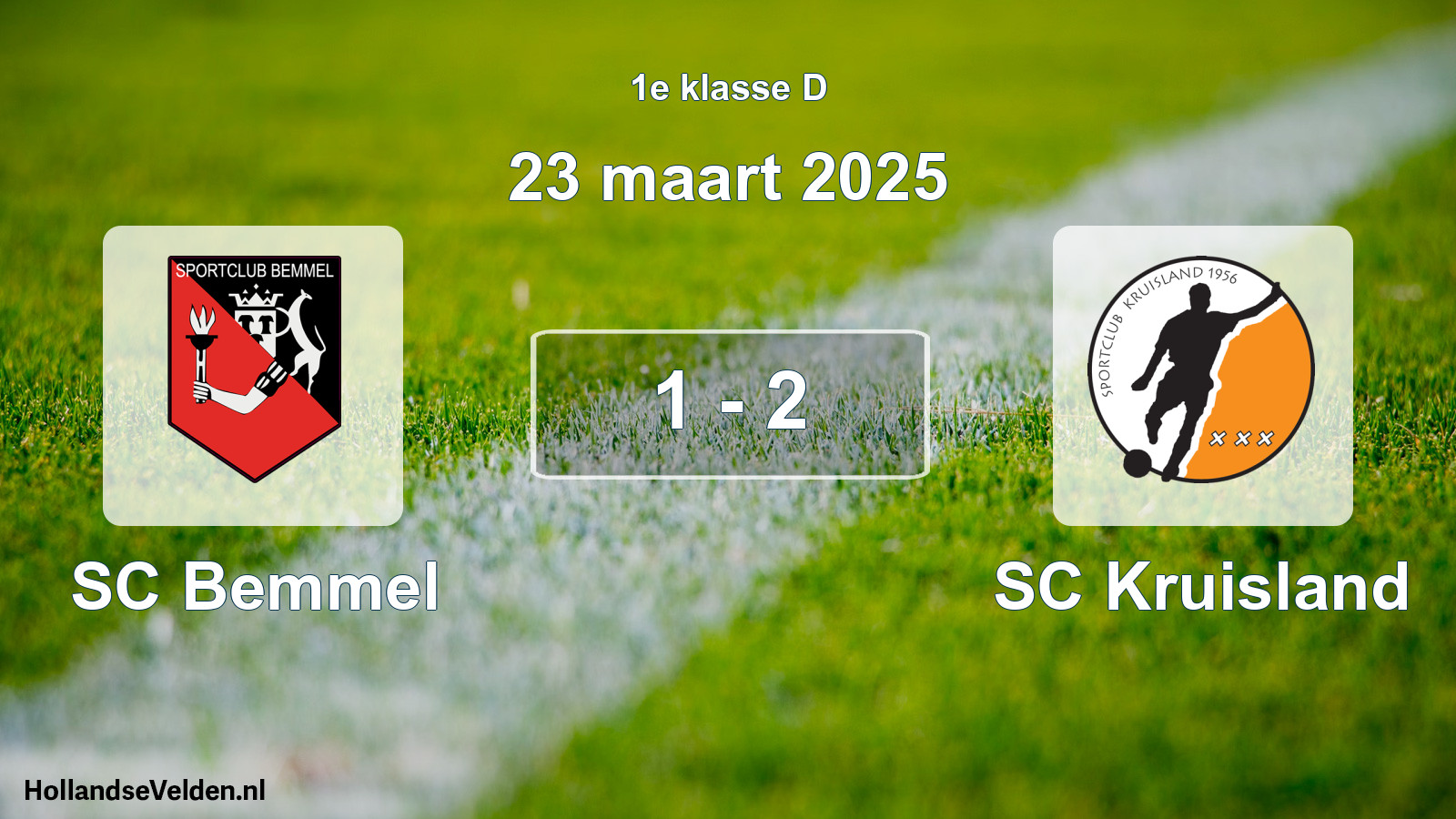 Total number of matches played: SC Bemmel - SC Kruisland 1 - 2 (23 March 2025)