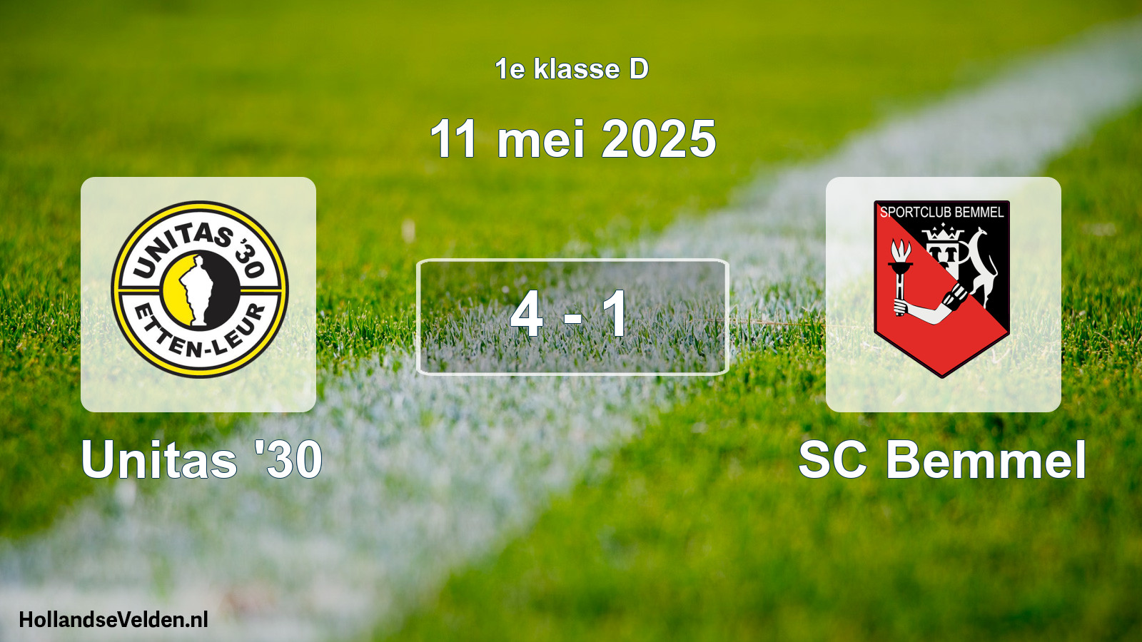 Total number of matches played: Unitas '30 - SC Bemmel 4 - 1 (11 May 2025)