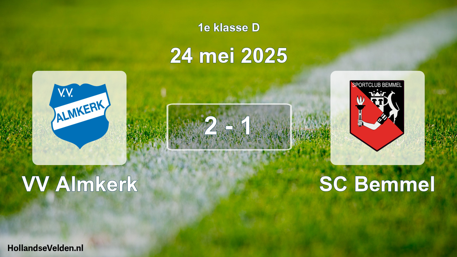 Gespeelde wedstrijd: VV Almkerk - SC Bemmel 2 - 1 (24 mei 2025)