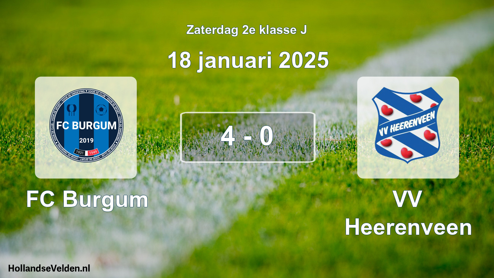 Total number of matches played: FC Burgum - VV Heerenveen 4 - 0 (18 January 2025)