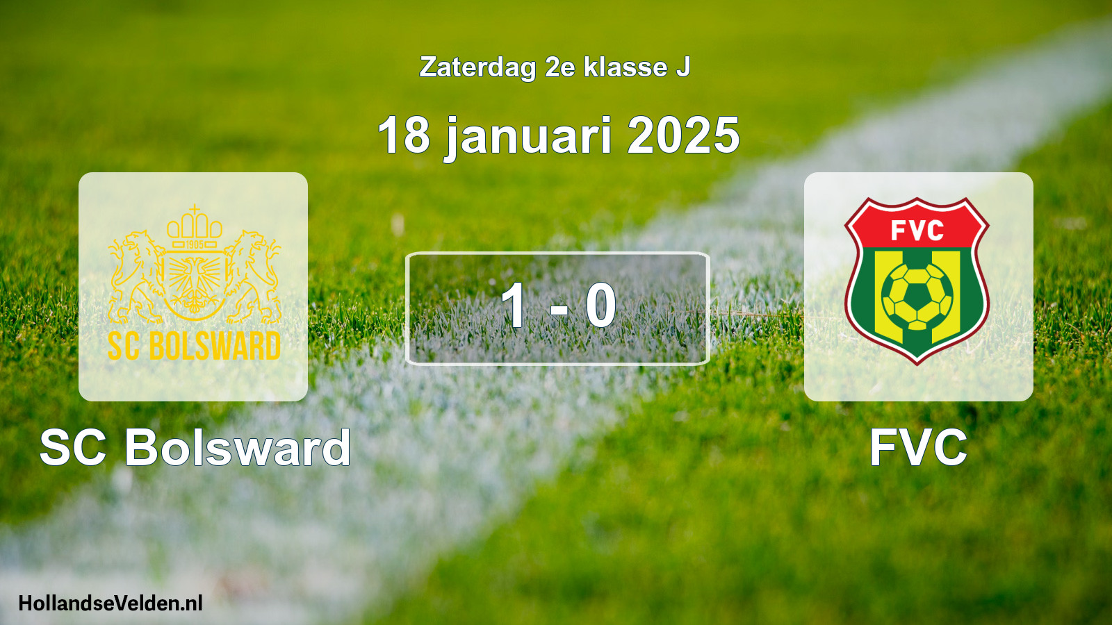 Total number of matches played: SC Bolsward - FVC 1 - 0 (18 January 2025)