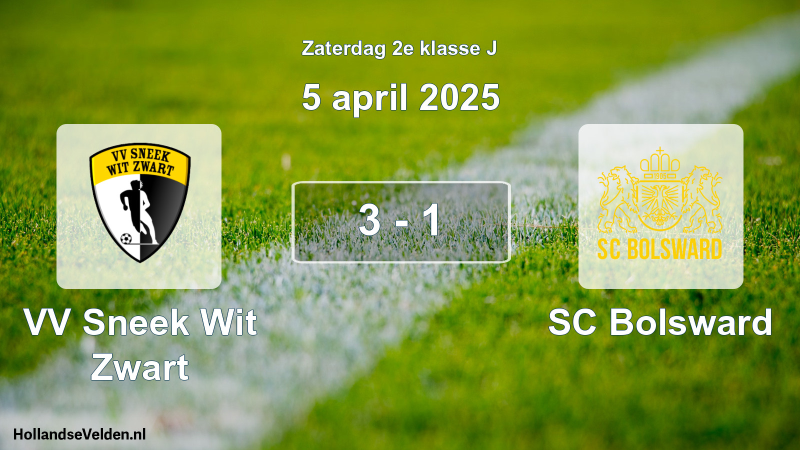 Total number of matches played: VV Sneek Wit Zwart - SC Bolsward 3 - 1 (5 April 2025)