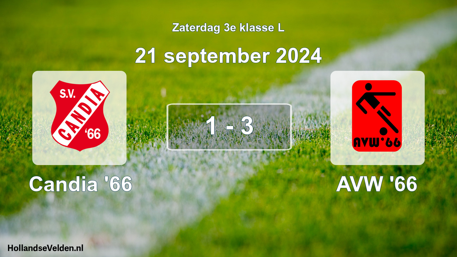 Total number of matches played: Candia '66 - AVW '66 1 - 3 (21 September 2024)