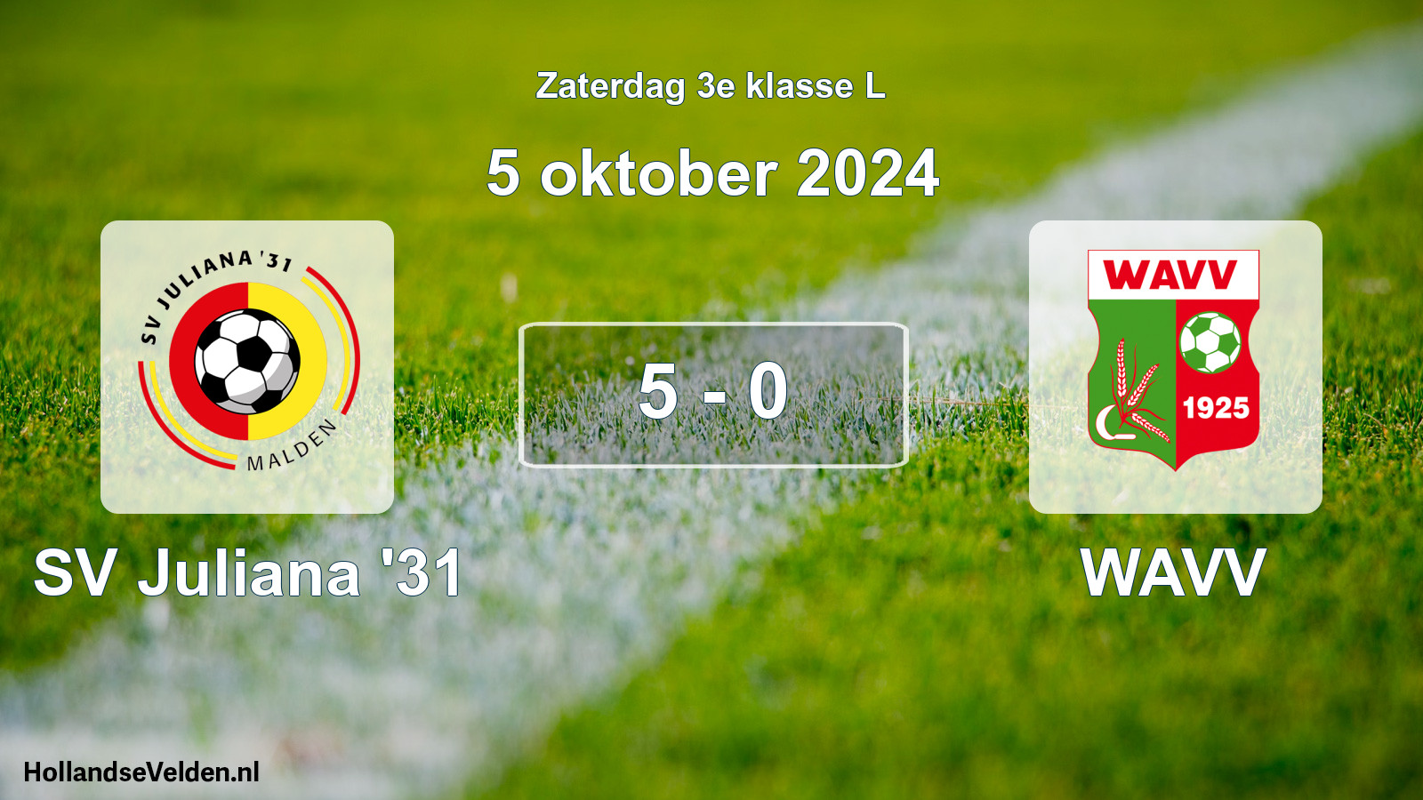 Total number of matches played: SV Juliana '31 - WAVV 5 - 0 (5 October 2024)