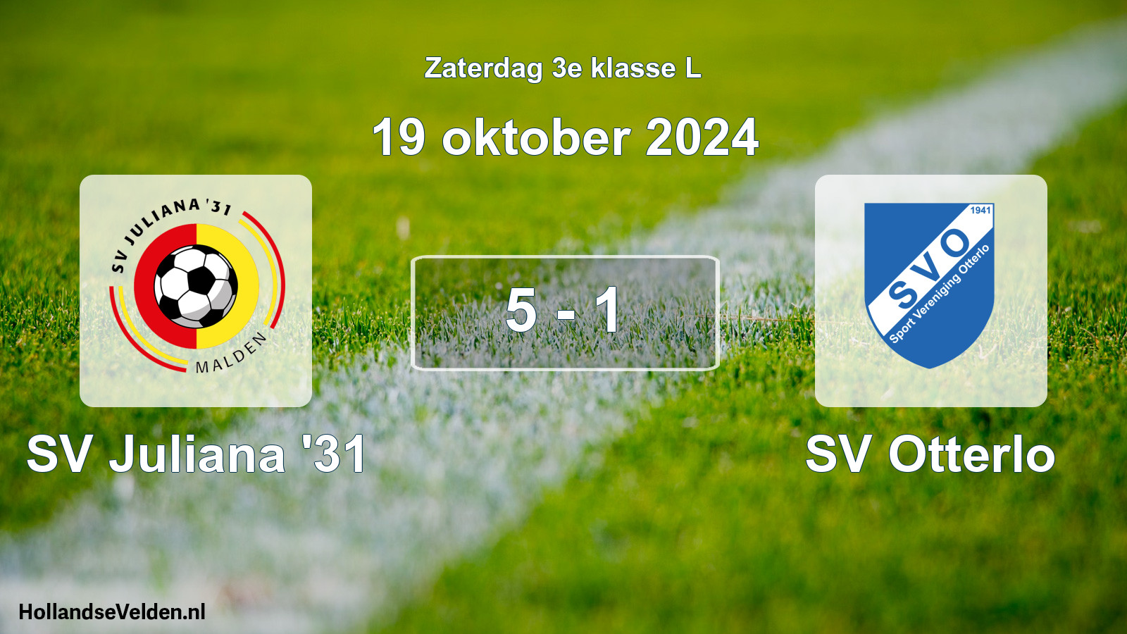 Total number of matches played: SV Juliana '31 - SV Otterlo 5 - 1 (19 October 2024)