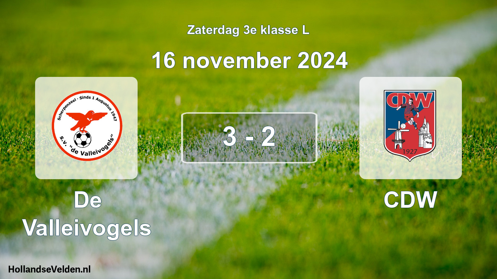 Total number of matches played: De Valleivogels - CDW 3 - 2 (16 November 2024)