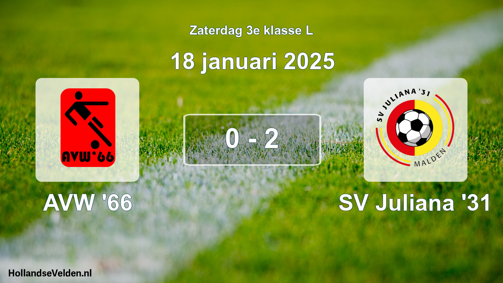 Total number of matches played: AVW '66 - SV Juliana '31 0 - 2 (18 January 2025)