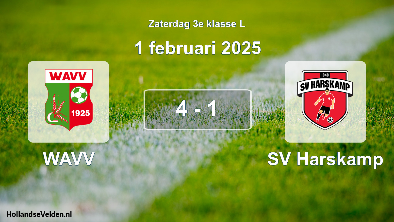 Total number of matches played: WAVV - SV Harskamp 4 - 1 (1 February 2025)