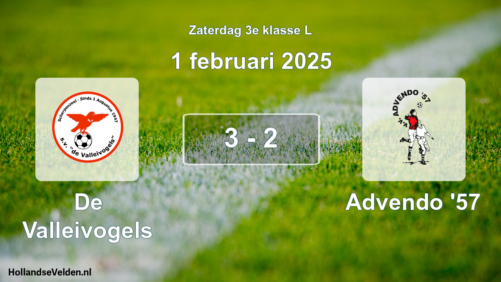 Total number of matches played: De Valleivogels - Advendo '57 3 - 2 (1 February 2025)