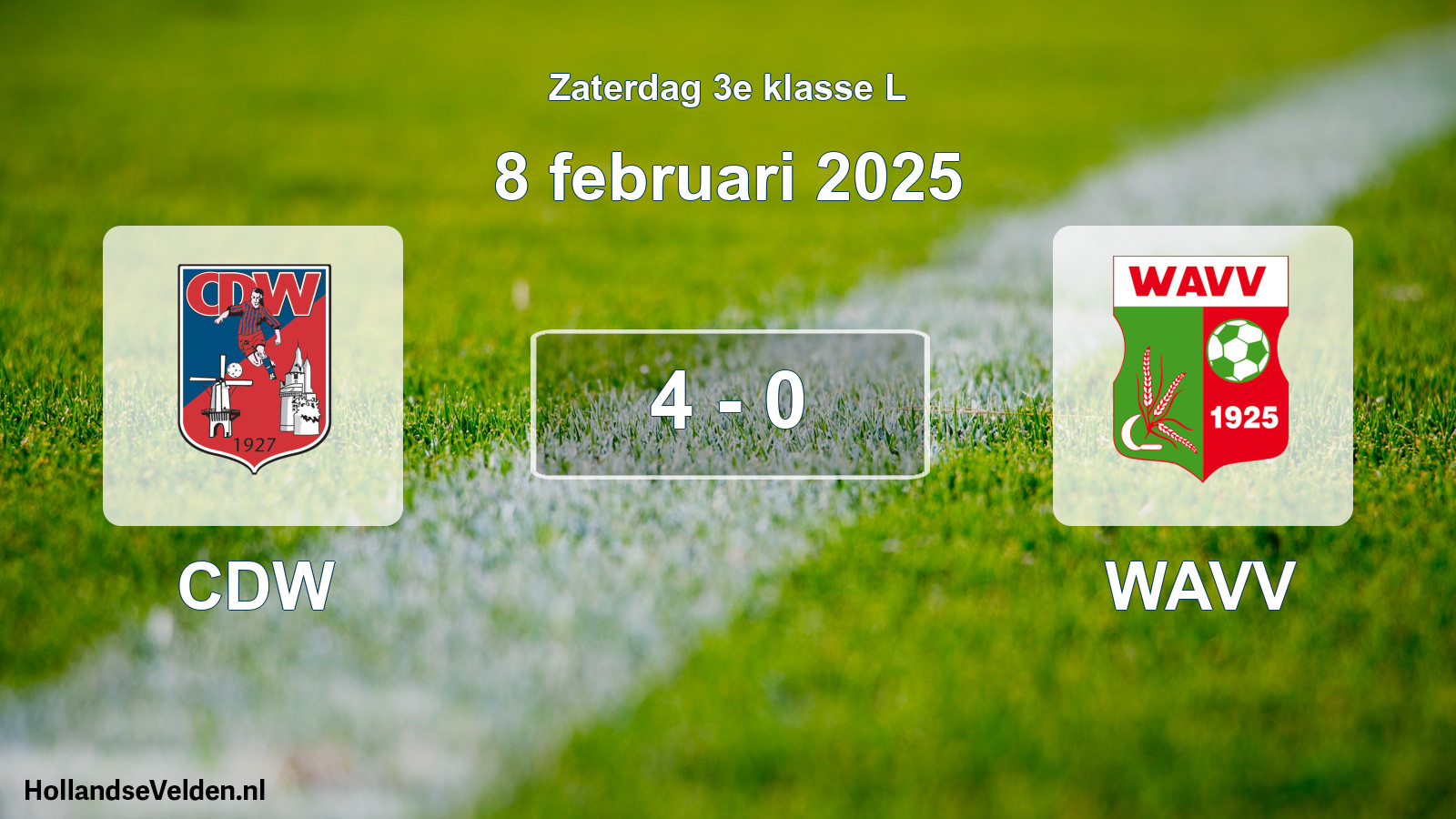 Total number of matches played: CDW - WAVV 4 - 0 (8 February 2025)