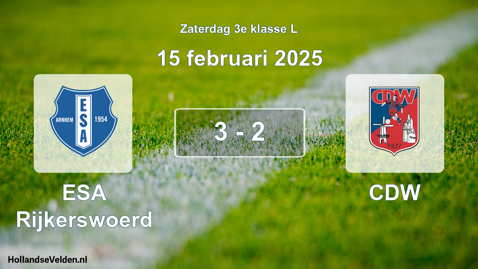 Total number of matches played: ESA Rijkerswoerd - CDW 3 - 2 (15 February 2025)