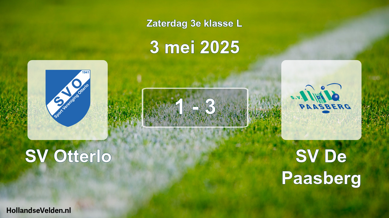 Total number of matches played: SV Otterlo - SV De Paasberg 1 - 3 (3 May 2025)