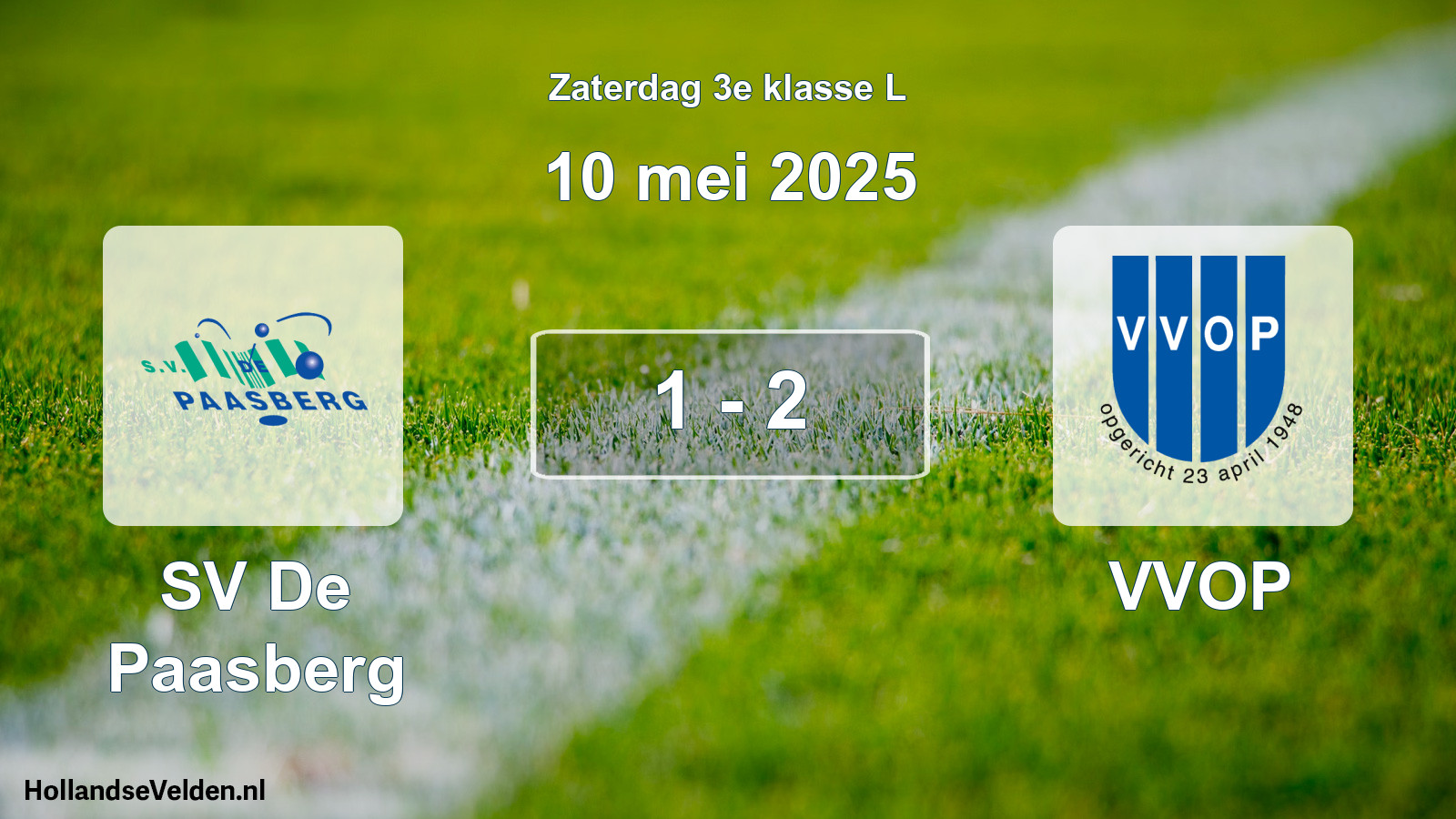 Total number of matches played: SV De Paasberg - VVOP 1 - 2 (10 May 2025)
