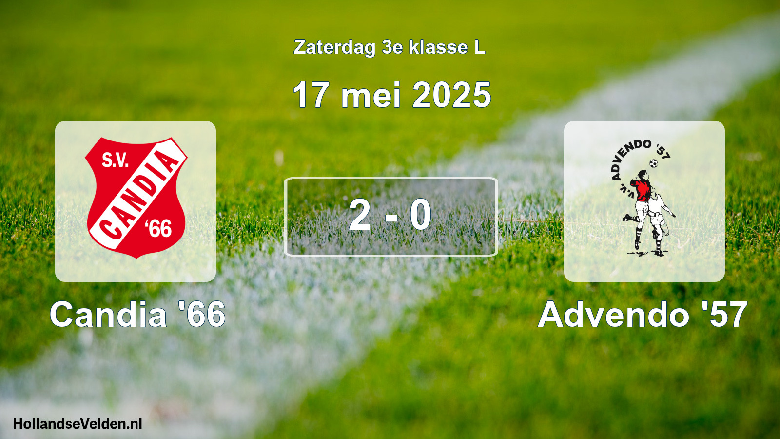 Total number of matches played: Candia '66 - Advendo '57 2 - 0 (17 May 2025)