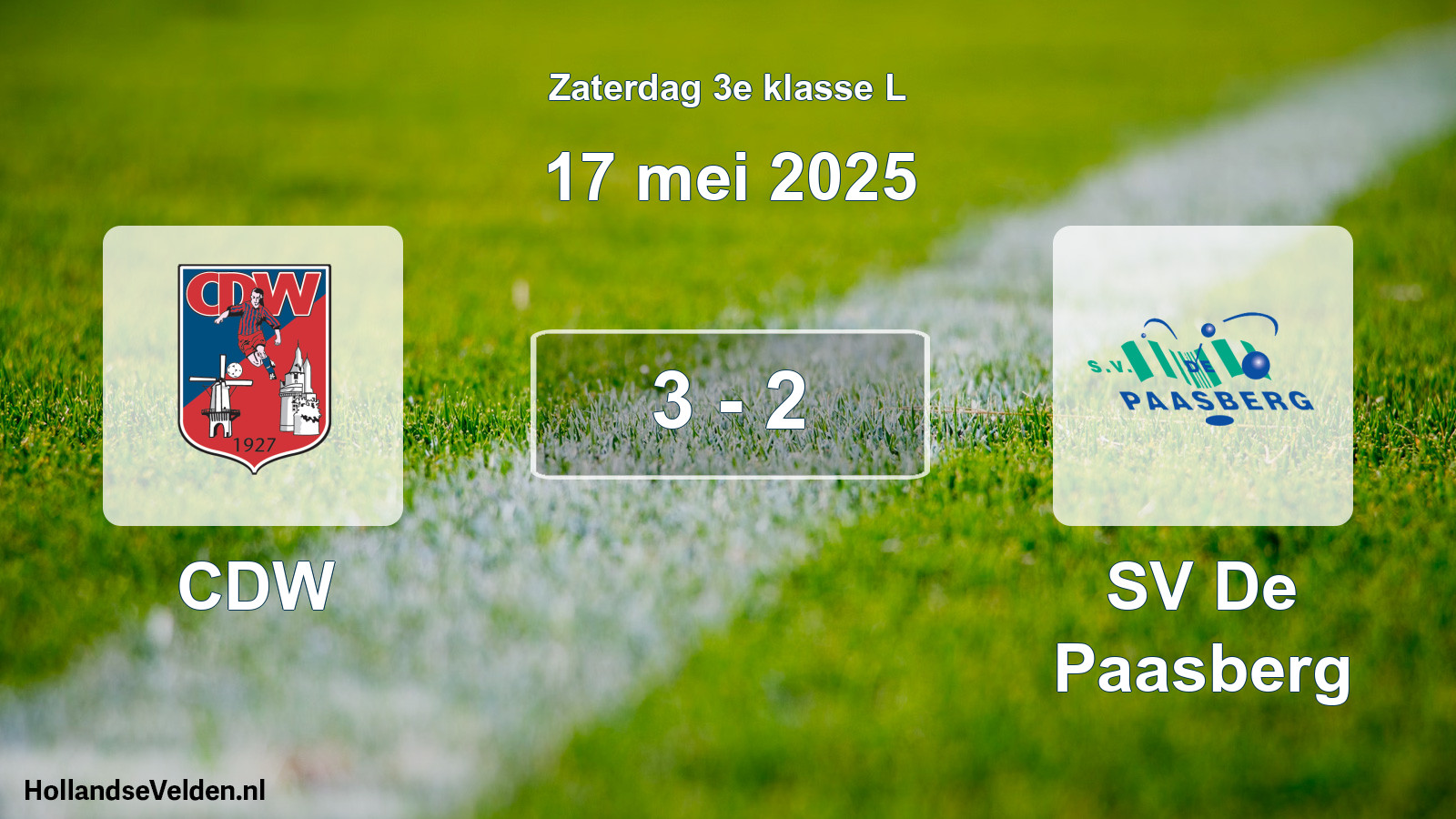 Total number of matches played: CDW - SV De Paasberg 3 - 2 (17 May 2025)
