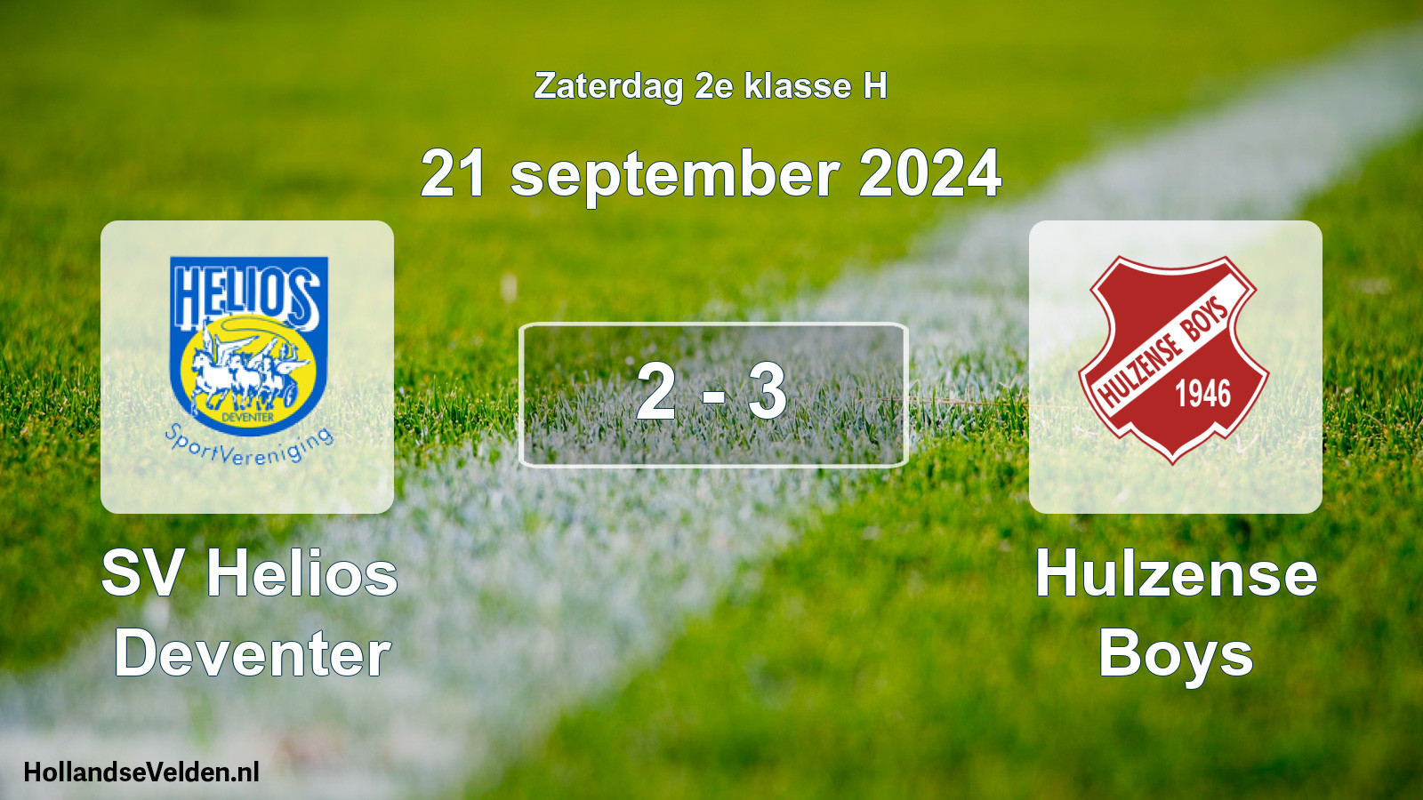 Total number of matches played: SV Helios Deventer - Hulzense Boys 2 - 3 (21 September 2024)