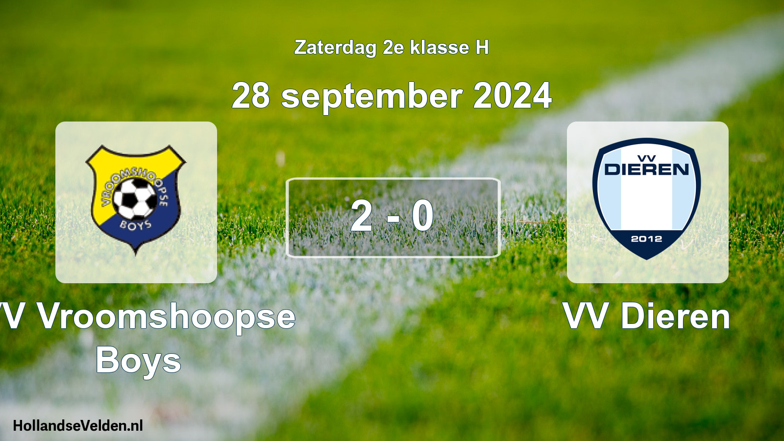 Total number of matches played: VV Vroomshoopse Boys - VV Dieren 2 - 0 (28 September 2024)