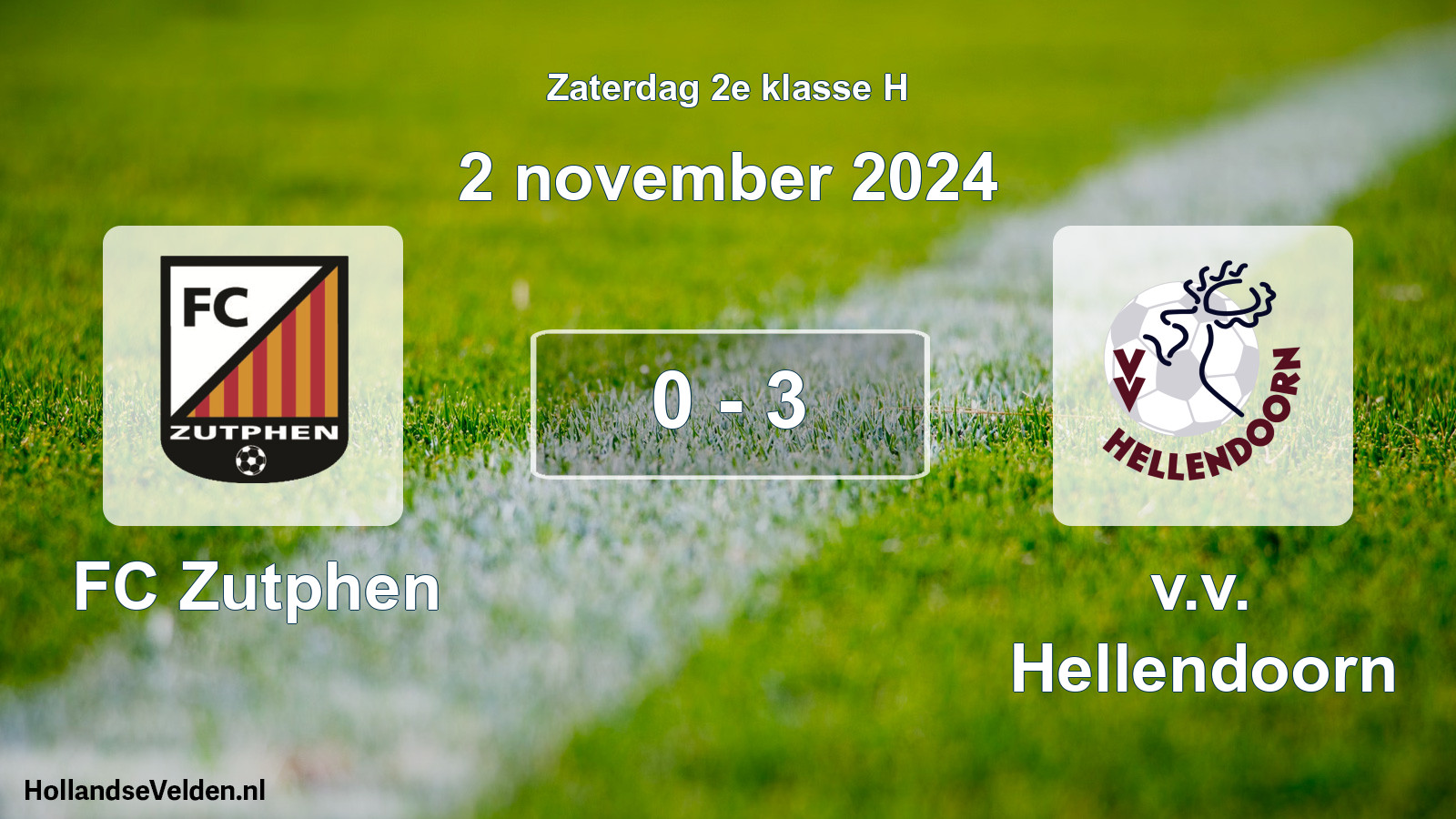 Total number of matches played: FC Zutphen - v.v. Hellendoorn 0 - 3 (2 November 2024)