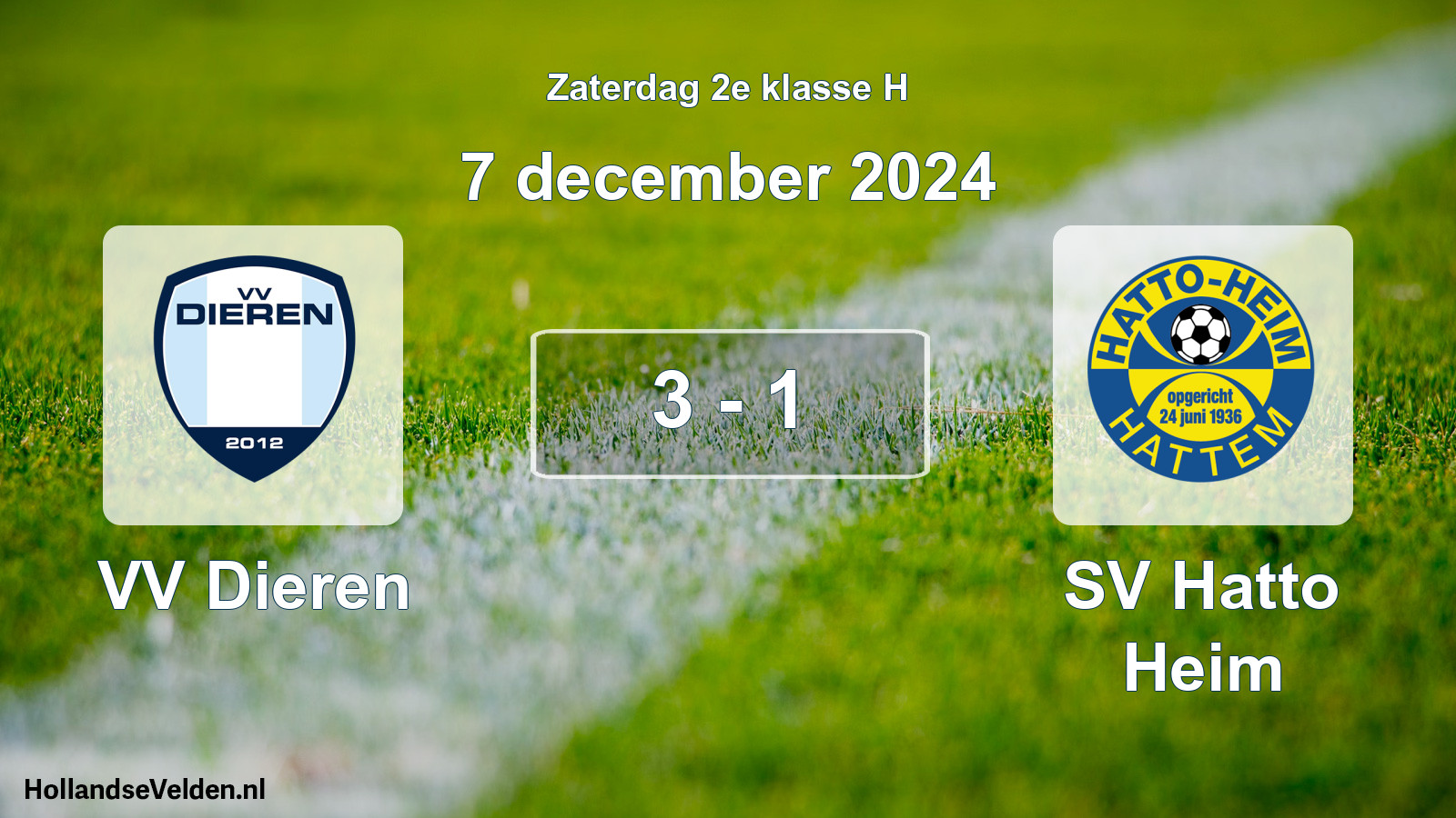 Total number of matches played: VV Dieren - SV Hatto Heim 3 - 1 (7 December 2024)