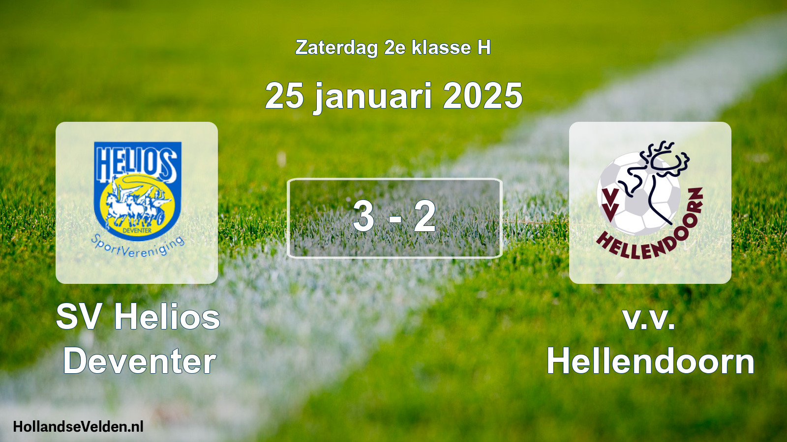 Total number of matches played: SV Helios Deventer - v.v. Hellendoorn 3 - 2 (25 January 2025)