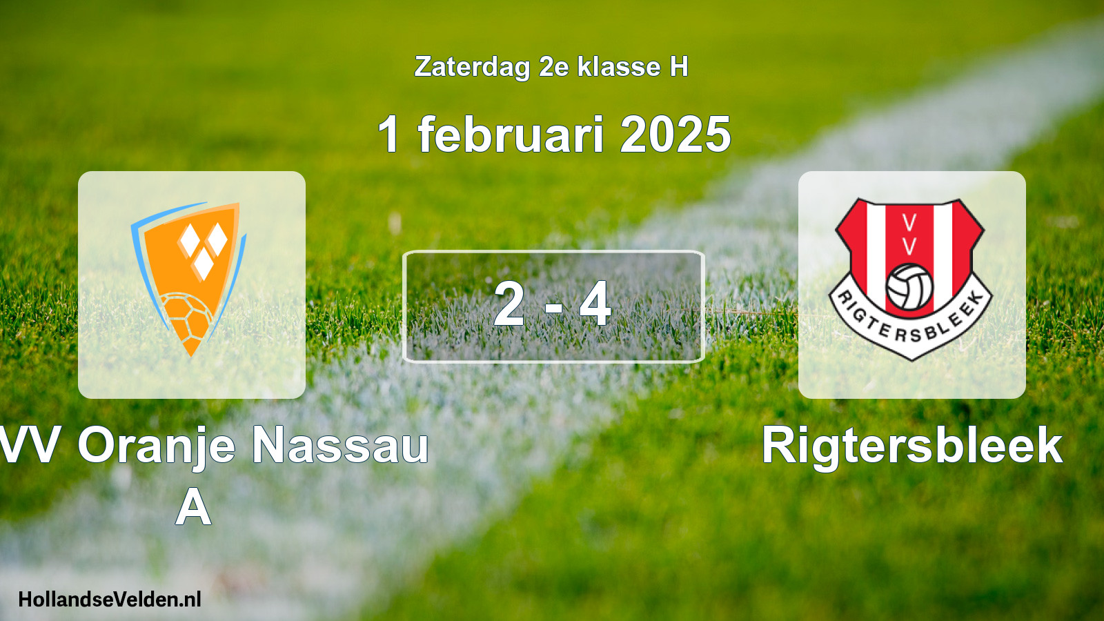 Total number of matches played: CVV Oranje Nassau A - Rigtersbleek 2 - 4 (1 February 2025)