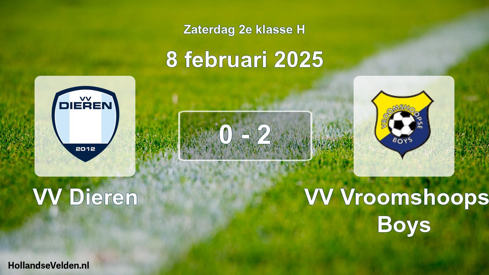 Total number of matches played: VV Dieren - VV Vroomshoopse Boys 0 - 2 (8 February 2025)