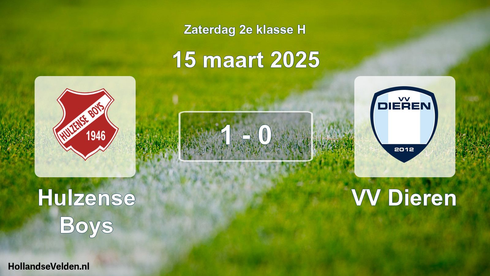 Total number of matches played: Hulzense Boys - VV Dieren 1 - 0 (15 March 2025)