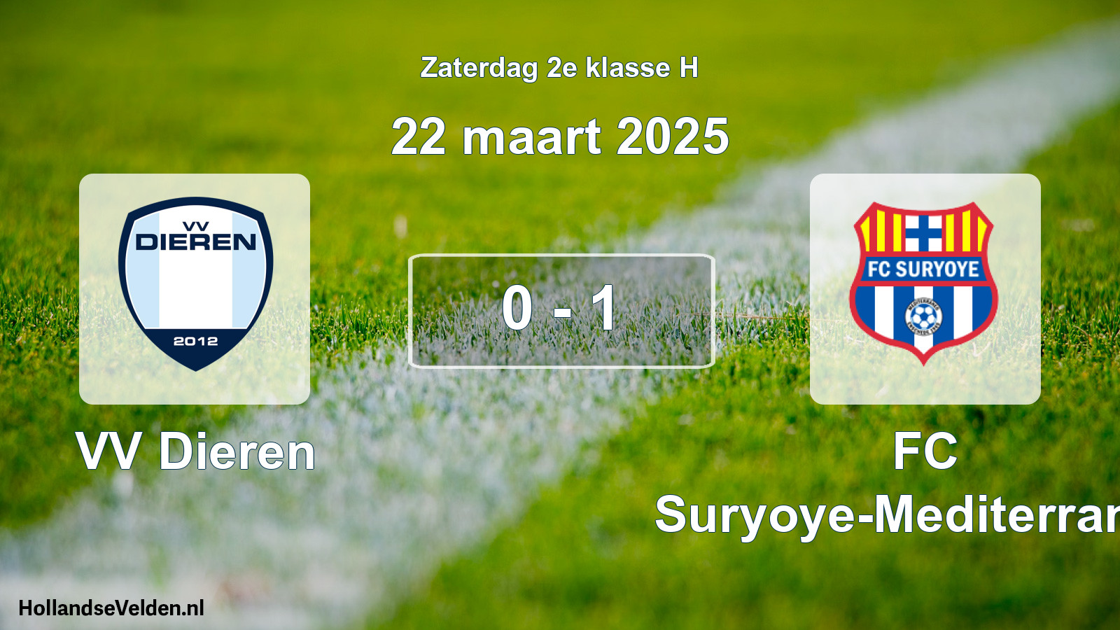 Total number of matches played: VV Dieren - FC Suryoye-Mediterraneo 0 - 1 (22 March 2025)