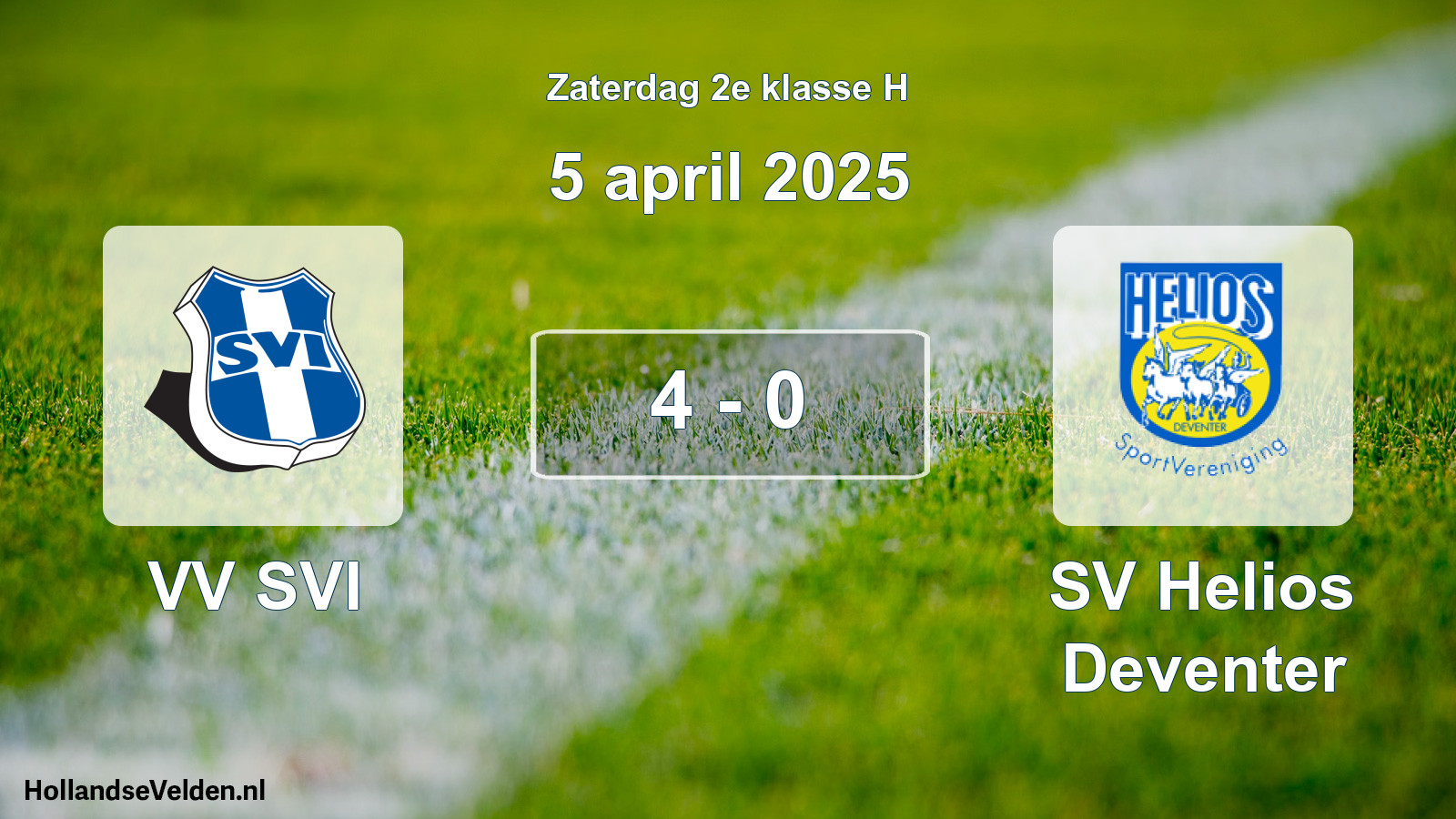 Total number of matches played: VV SVI - SV Helios Deventer 4 - 0 (5 April 2025)