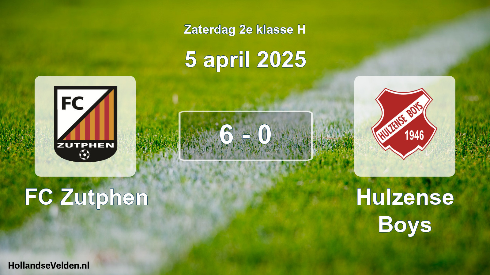 Total number of matches played: FC Zutphen - Hulzense Boys 6 - 0 (5 April 2025)