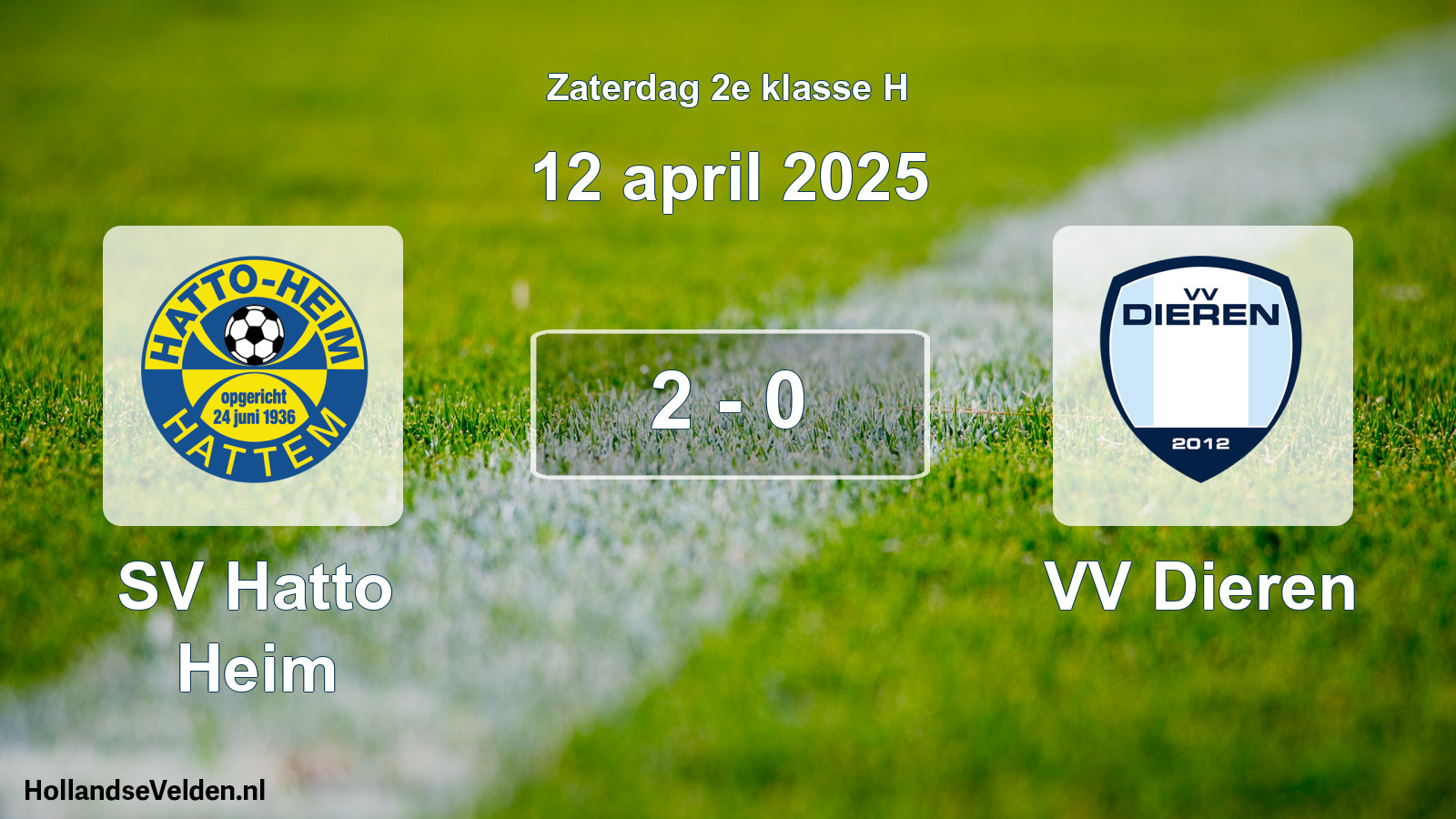Total number of matches played: SV Hatto Heim - VV Dieren 2 - 0 (12 April 2025)