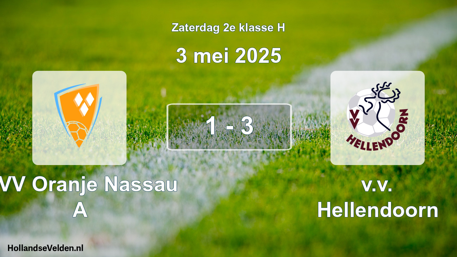 Total number of matches played: CVV Oranje Nassau A - v.v. Hellendoorn 1 - 3 (3 May 2025)