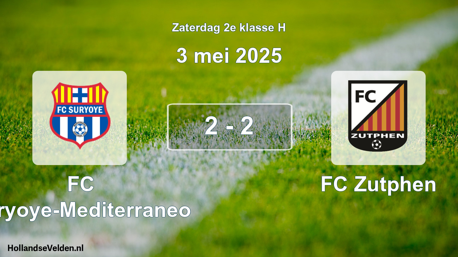 Total number of matches played: FC Suryoye-Mediterraneo - FC Zutphen 2 - 2 (3 May 2025)