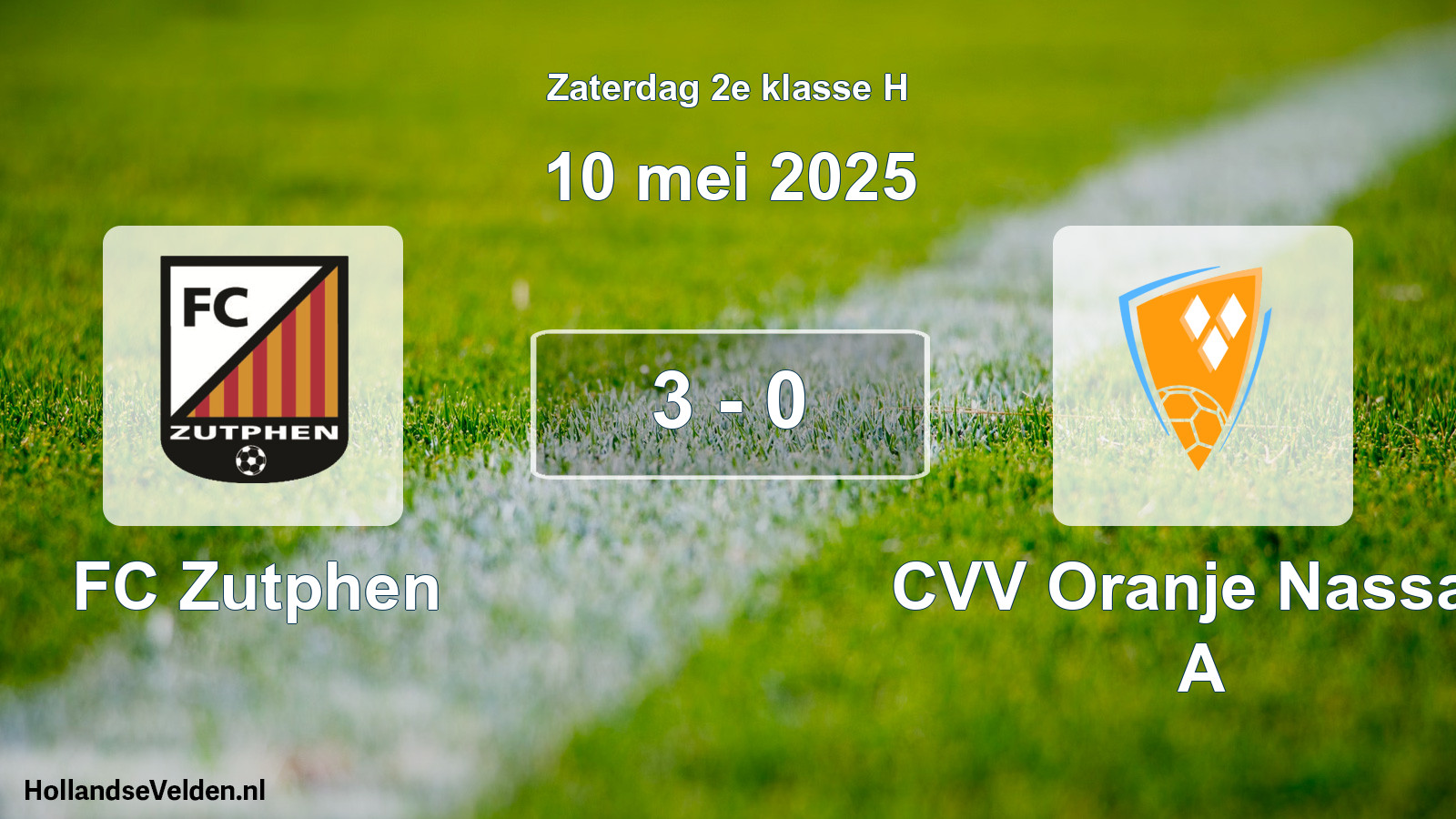Total number of matches played: FC Zutphen - CVV Oranje Nassau A 3 - 0 (10 May 2025)