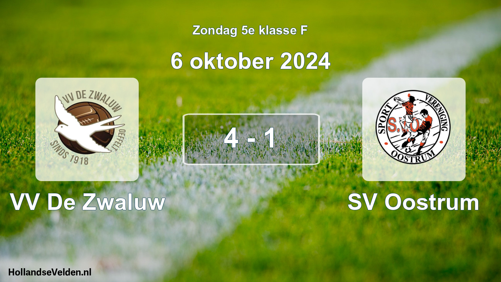 Total number of matches played: VV De Zwaluw - SV Oostrum 4 - 1 (6 October 2024)