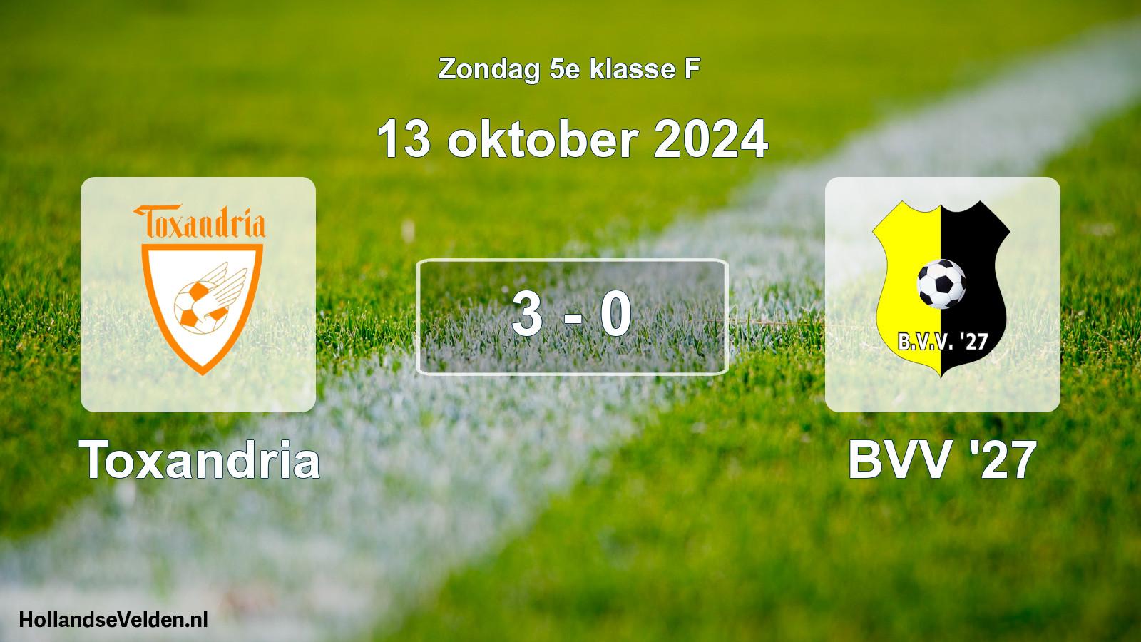 Total number of matches played: Toxandria - BVV '27 3 - 0 (13 October 2024)