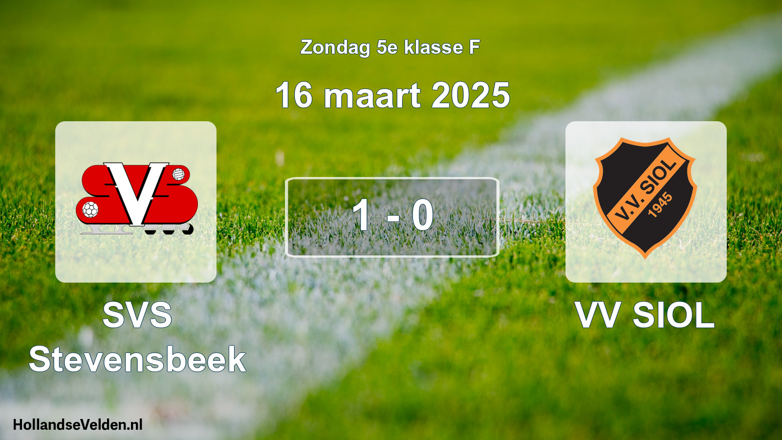 Total number of matches played: SVS Stevensbeek - VV SIOL 1 - 0 (16 March 2025)