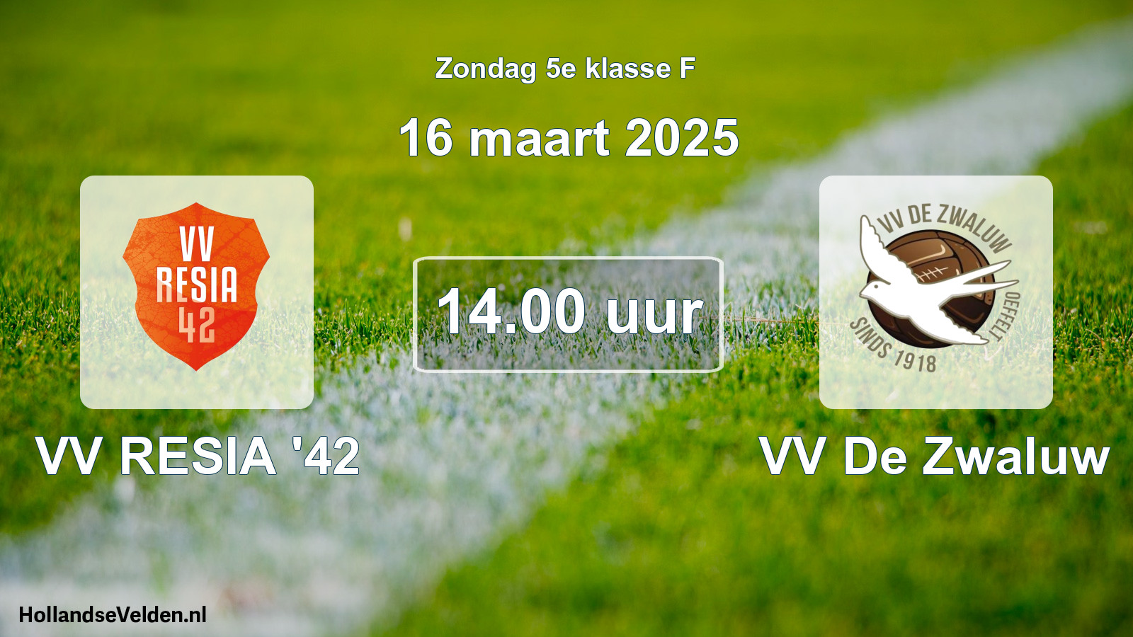 Scheduled Match: VV RESIA '42 - VV De Zwaluw (16 March 2025)