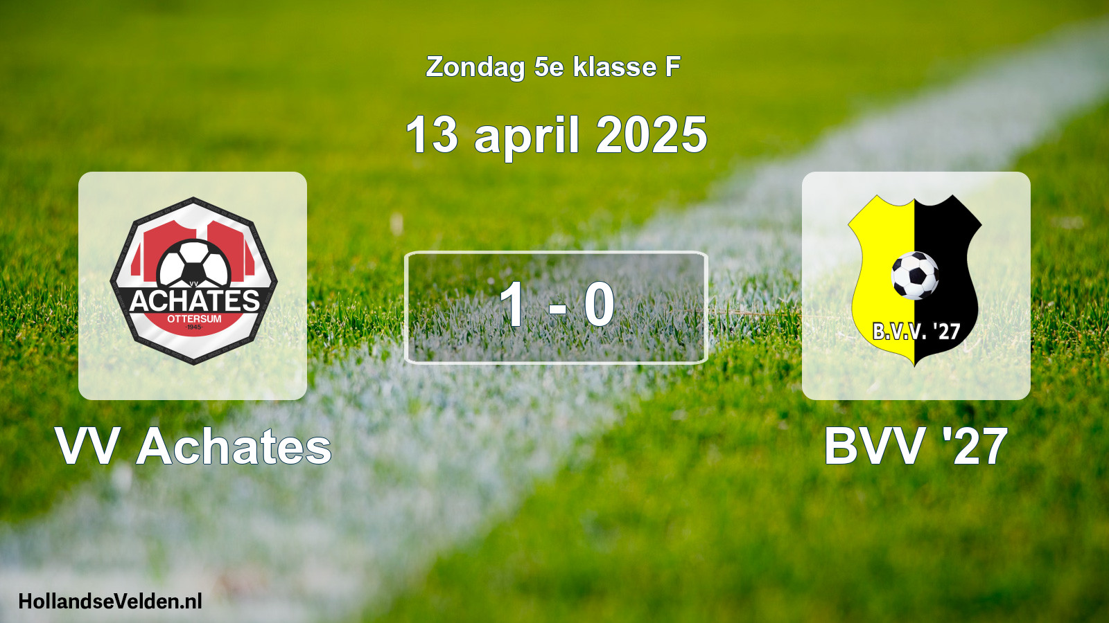 Total number of matches played: VV Achates - BVV '27 1 - 0 (13 April 2025)