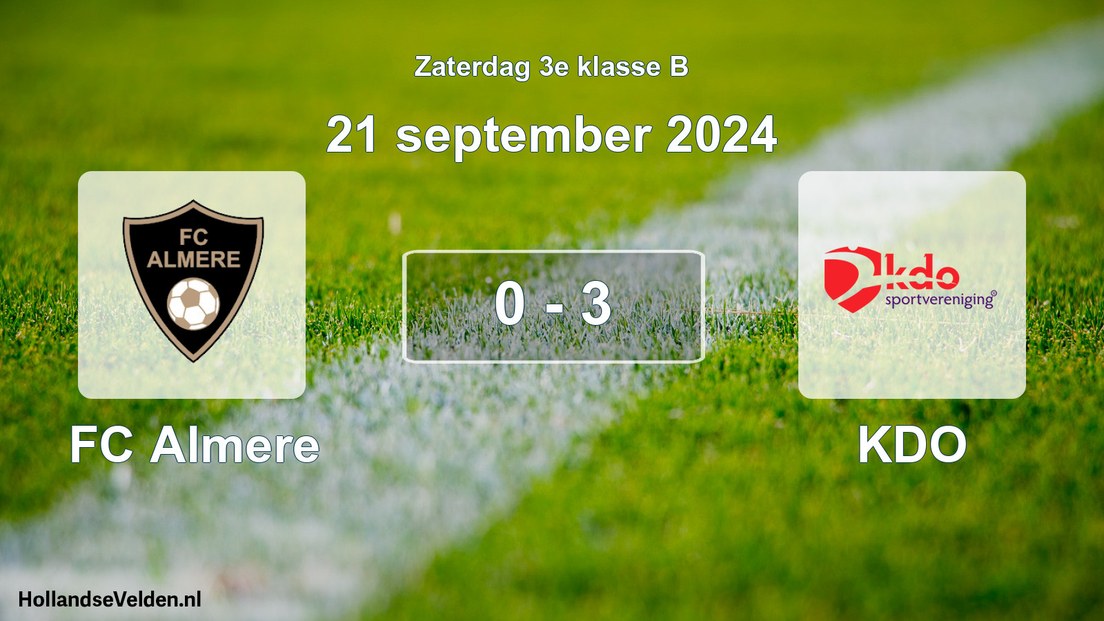 Total number of matches played: FC Almere - KDO 0 - 3 (21 September 2024)