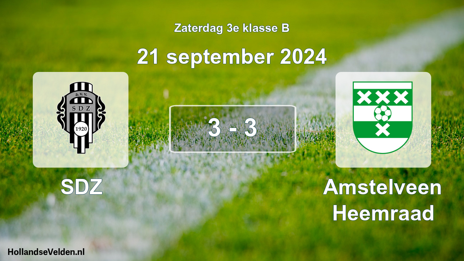 Total number of matches played: SDZ - Amstelveen Heemraad 3 - 3 (21 September 2024)