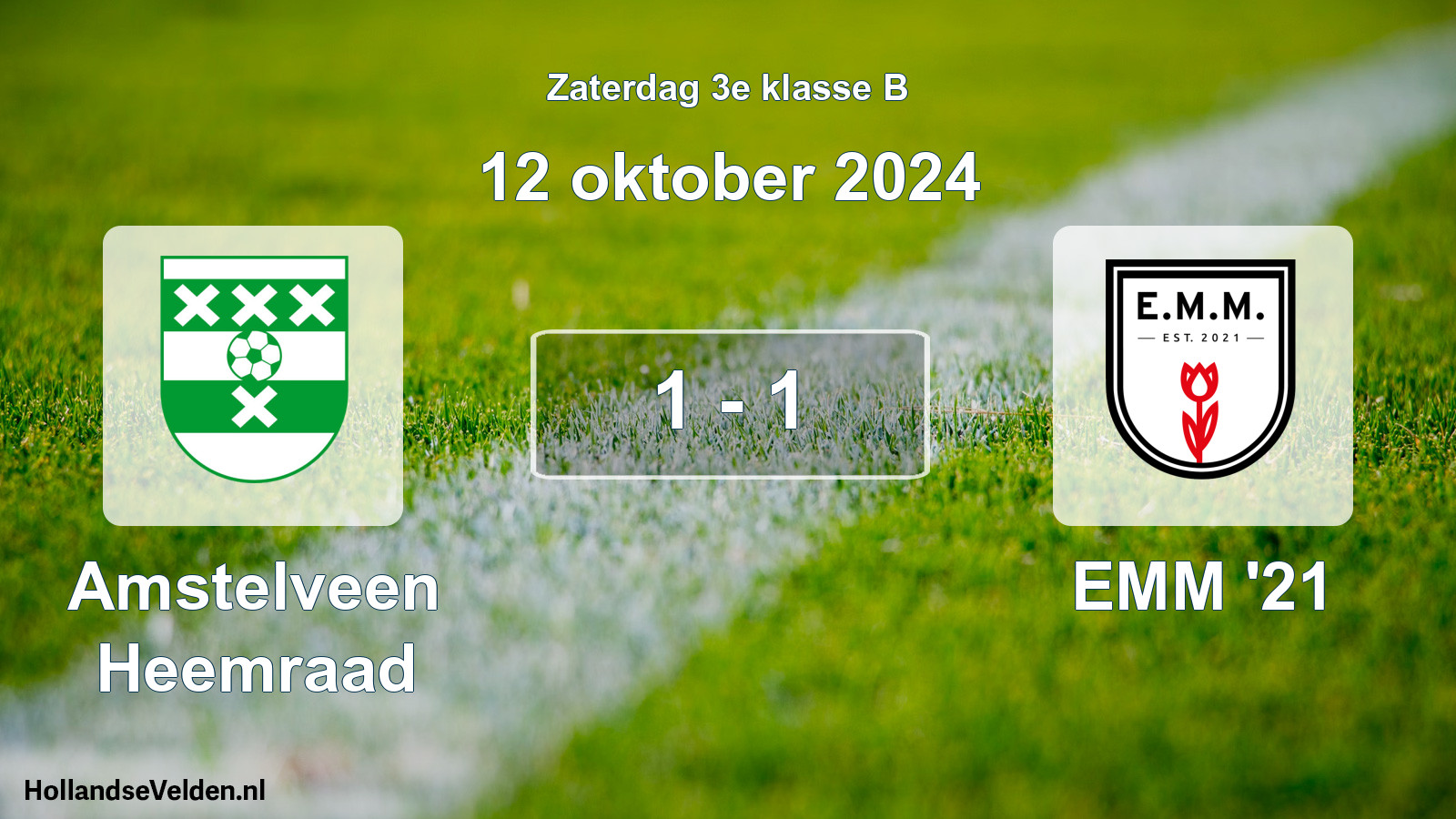 Total number of matches played: Amstelveen Heemraad - EMM '21 1 - 1 (12 October 2024)