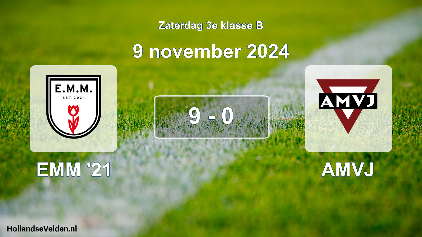 Total number of matches played: EMM '21 - AMVJ 9 - 0 (9 November 2024)
